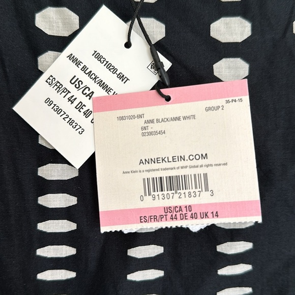 Anne Klein fit and flair dress sz 10 NWT Anne black White ombré Polka Dot Print - Picture 7 of 9